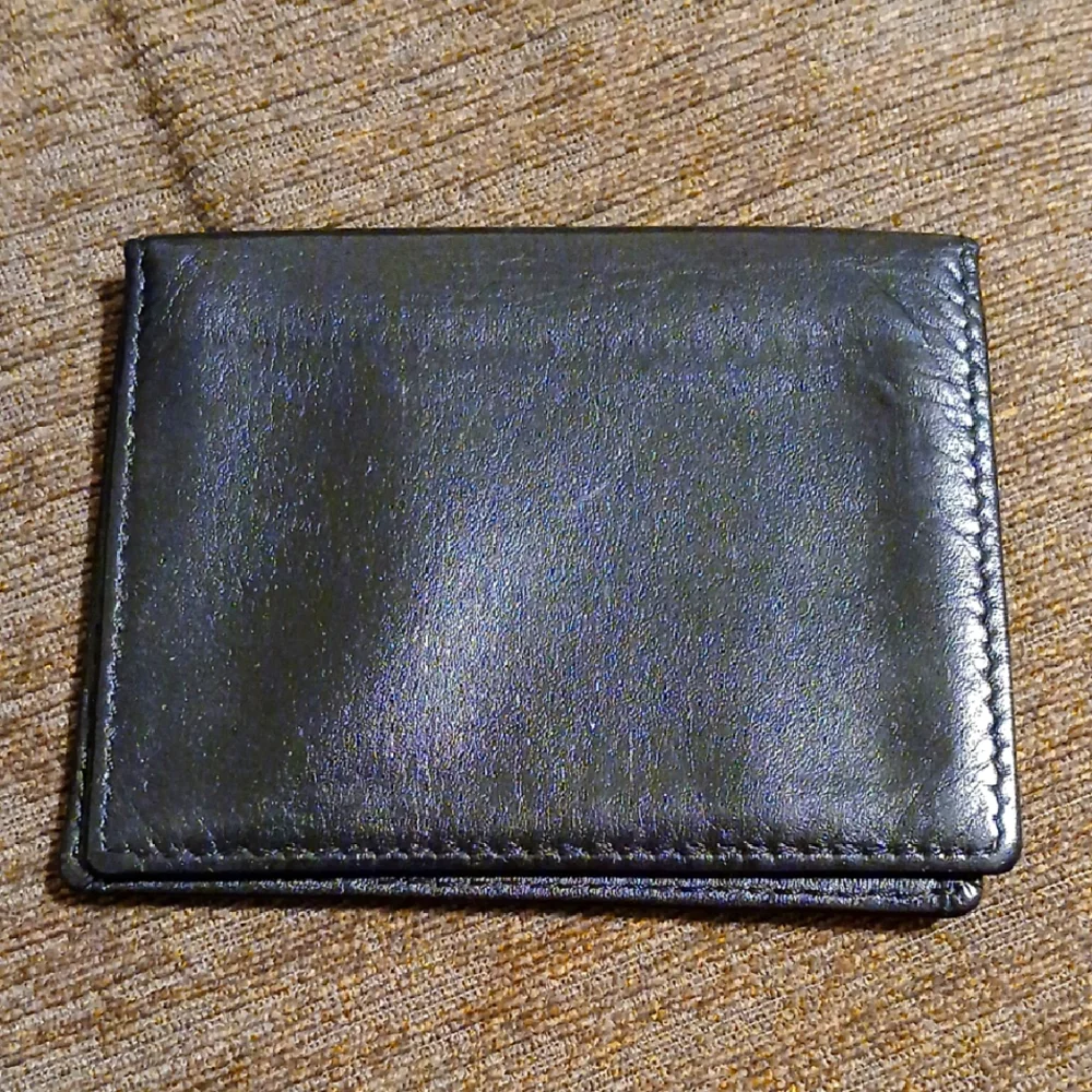 Black Leather Men's ID wallet